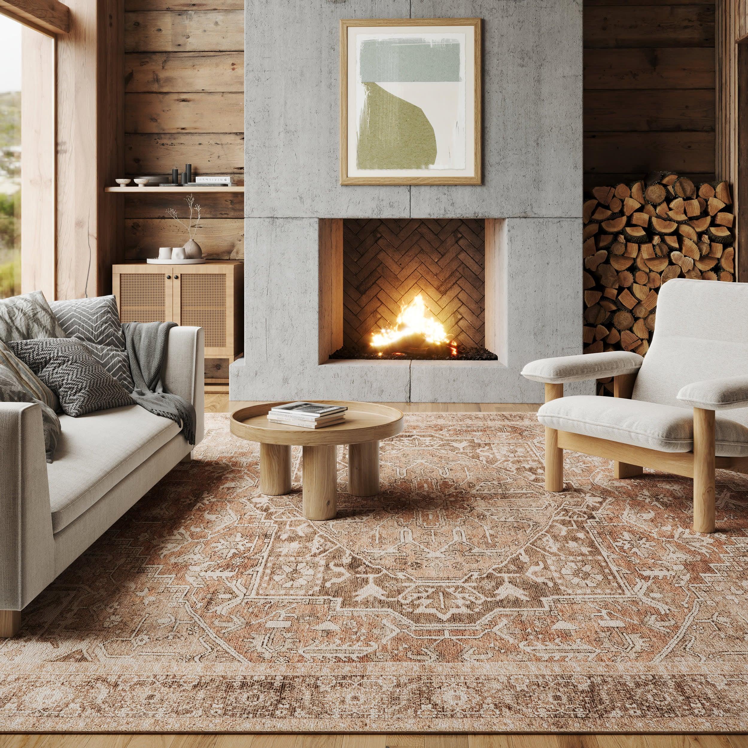 廃盤 ACME FURNITURE MARIPOSA RUG マリポサラグ Maddison Vintage Medallion Rug | Light Brown – Rugs USA