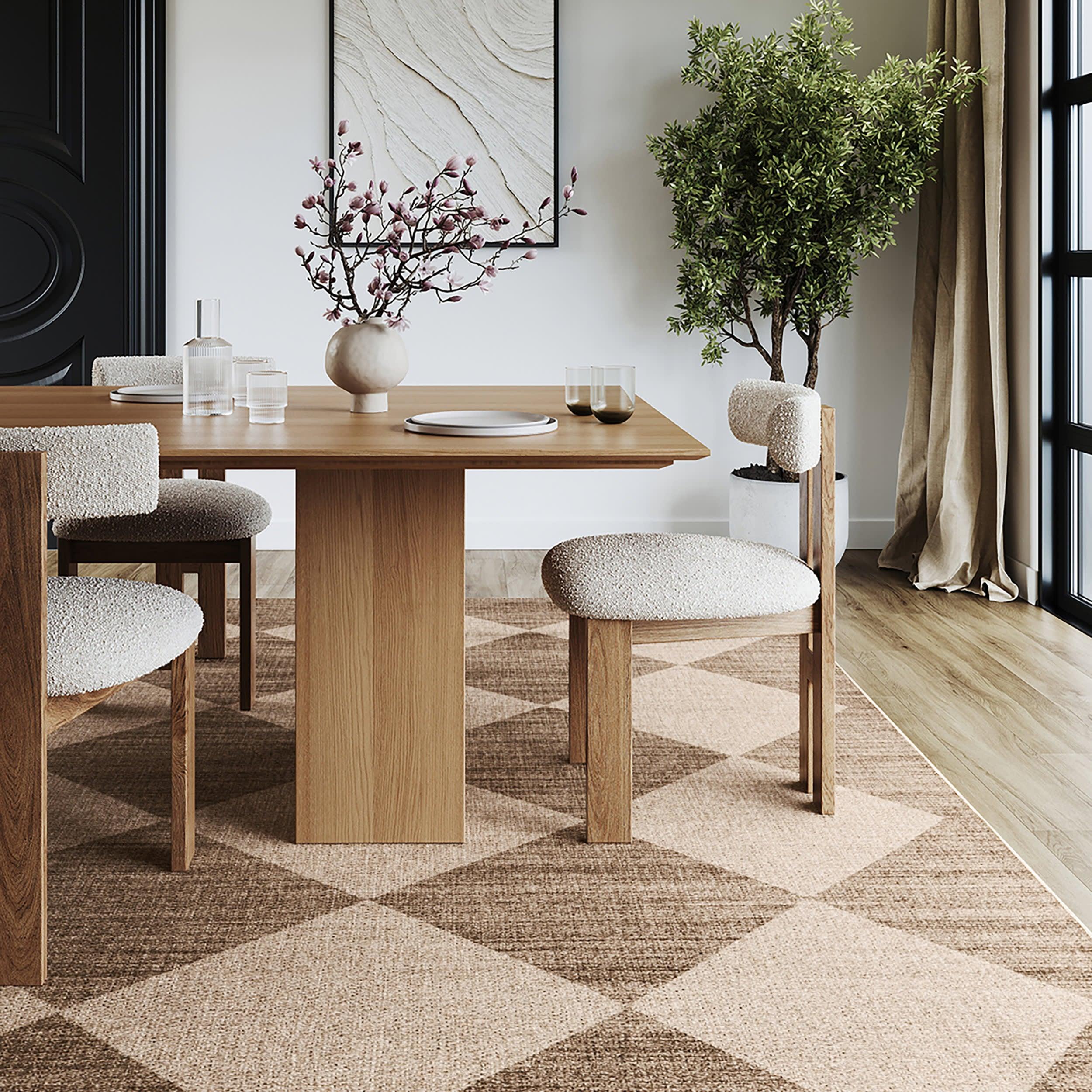Kamilah Easy-Jute Washable Checkered Rug | Natural – Rugs USA