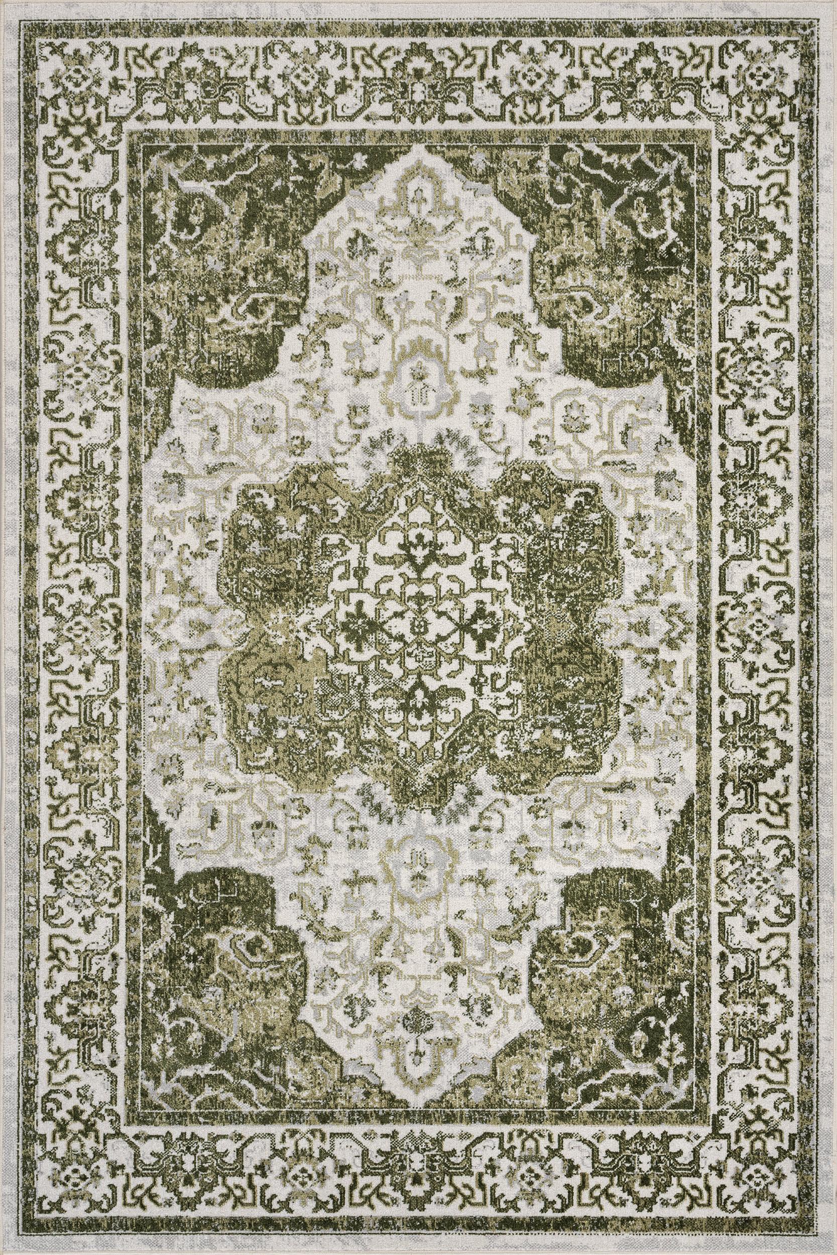 Charlisa Washable Faded Snowflake Rug | Green – Rugs USA