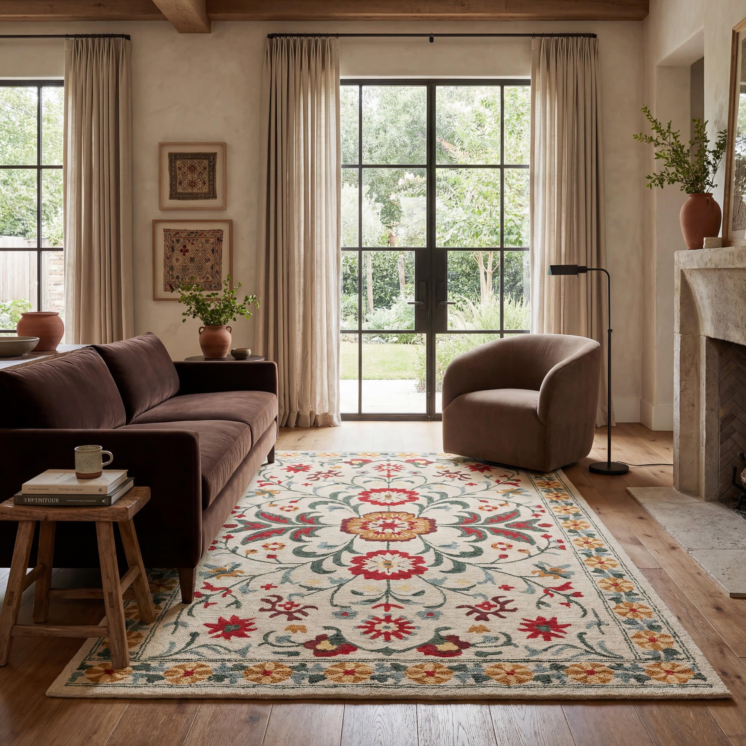 USA RUG / チューリップ柄 USA RUG / チューリップ柄 Tulip Tufted Area Rug – Letifly Lights