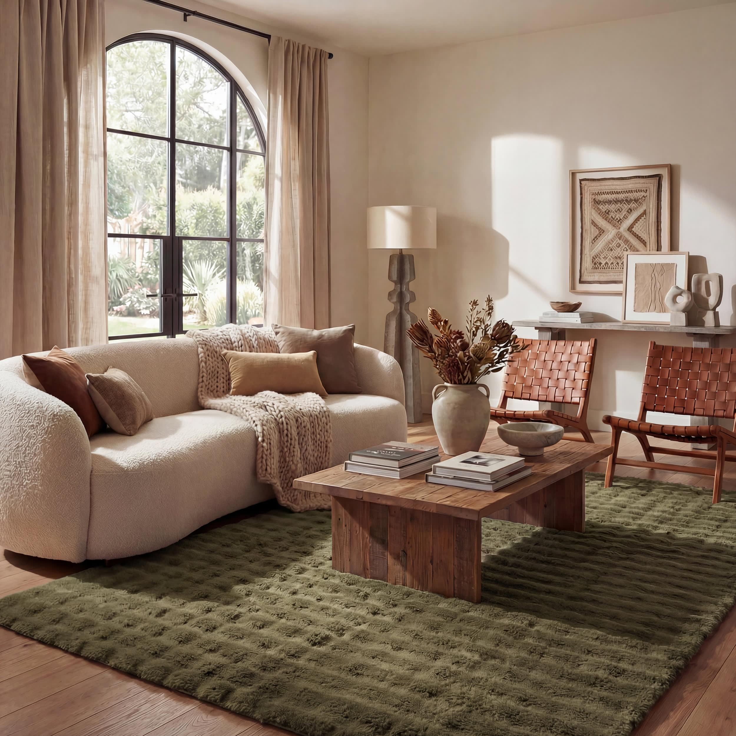 Ivana Checkered Plush Cloud Washable Rug | Green – Rugs USA