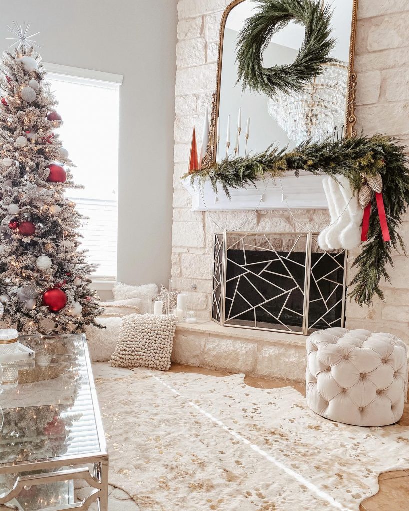 glamorous christmas tree in living room