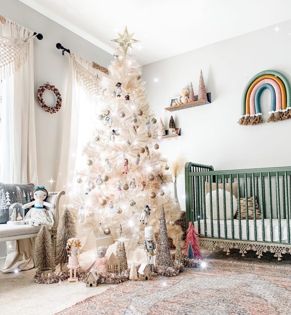christmas tree in pastel nursery