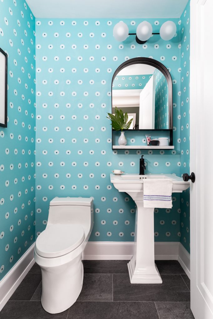 how to apply wallpaper in the powder room