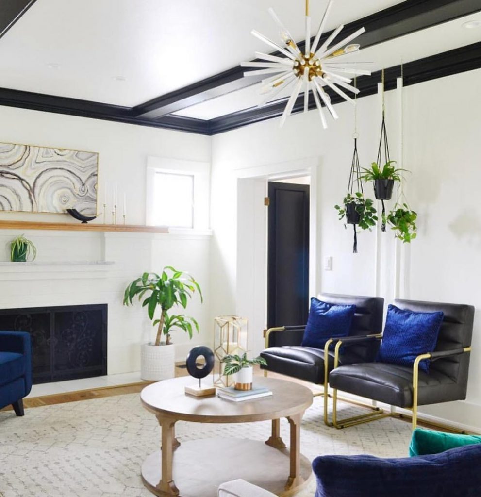 blue glamorous living room