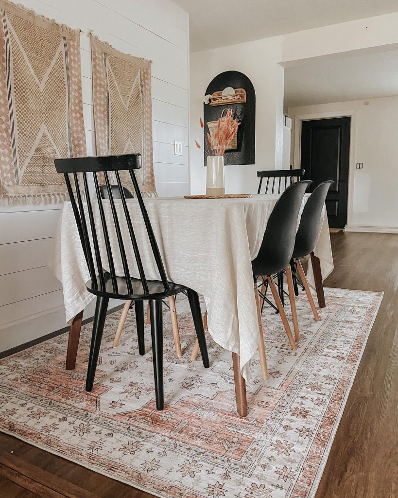 washable rugs in dining room