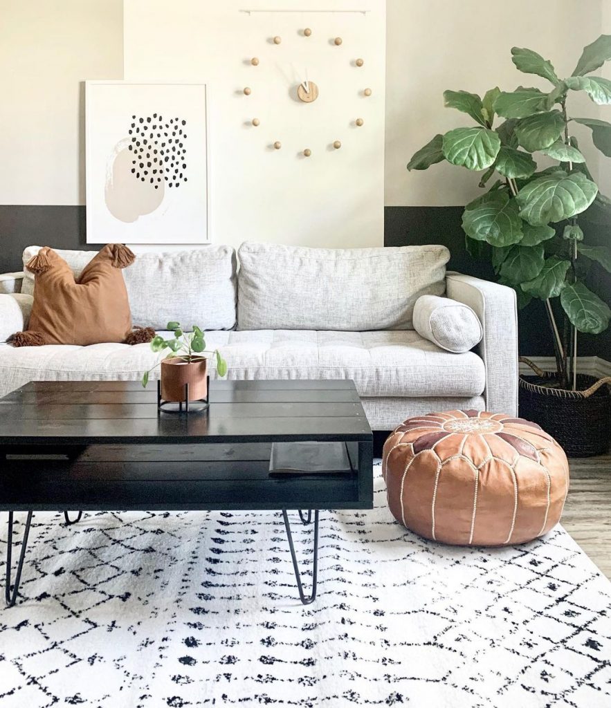 decorating with poufs in living room