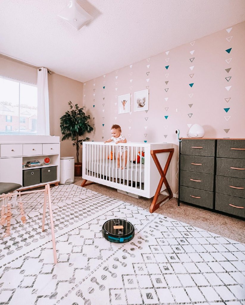 Robot vacuums can keep the nursery clean and the toddler entertained!