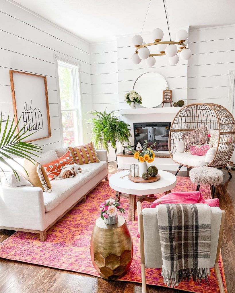 bright romantic area rugs in living room