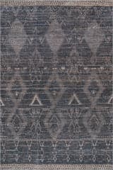 Isolated view of Charcoal Rectangle Nevara Abstract Handmade Wool Rug, showcasing its design