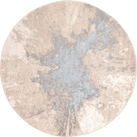 Isolated view of Beige Round Splatter Abstract Rug, showcasing its design