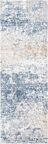Isolated view of Blue Runner Abstract Jungle Rug, showcasing its design