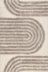 Isolated view of Beige Rectangle Charlee Textured Arcs Rug, showcasing its design