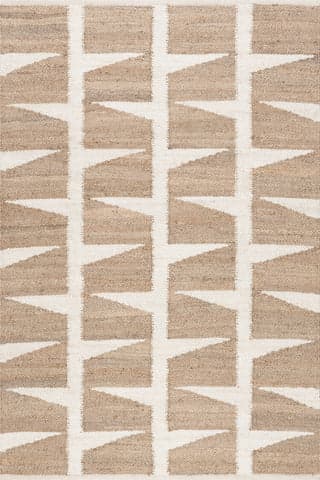 Isolated view of Natural Rectangle Manon Geometric Rug, showcasing its design
