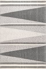 Isolated view of Grey Rectangle Rita Striped Waves Rug, showcasing its design