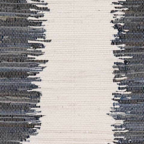 Dahara Denim Bohemian Abstract Rug Swatch | White