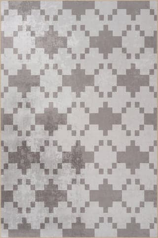 Isolated view of Taupe Rectangle Ziana Southwestern Geometric Washable Rug, showcasing its design