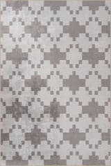 Isolated view of Taupe Rectangle Ziana Southwestern Geometric Washable Rug, showcasing its design