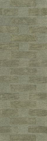 Isolated view of Olive Runner Remy Crosshatch Wool Rug, showcasing its design