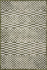 Isolated view of Green Runner Kallie Washable Tiled Rug, showcasing its design