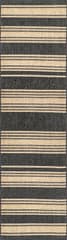 Isolated view of Charcoal Runner Romy Striped Indoor/Outdoor Rug, showcasing its design