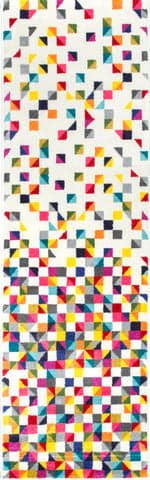 Isolated view of Multicolor Runner Triangle Mosaic Rug, showcasing its design