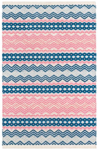 Zippie Stripe Handwoven Cotton Rug | Berry