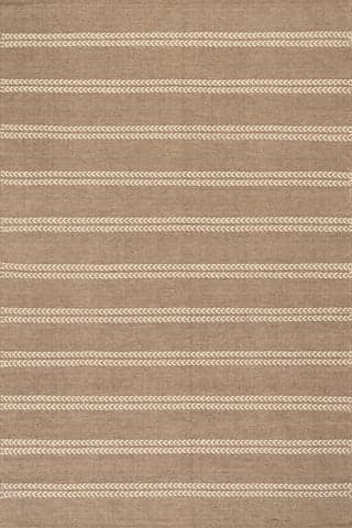 Isolated view of Brown Rectangle York Striped Wool Cozy Rug, showcasing its design