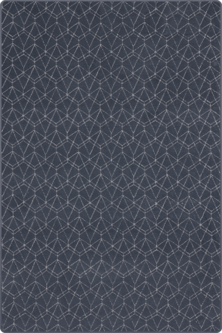 Isolated view of Navy Rectangle Vireo Geometric Custom Rug, showcasing its design