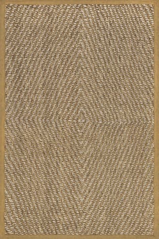 Isolated view of Beige Rectangle Zondra Diamond Seagrass Rug, showcasing its design