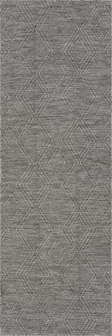 Isolated view of Grey Runner Tesnia Modern Solid Indoor/Outdoor Rug, showcasing its design
