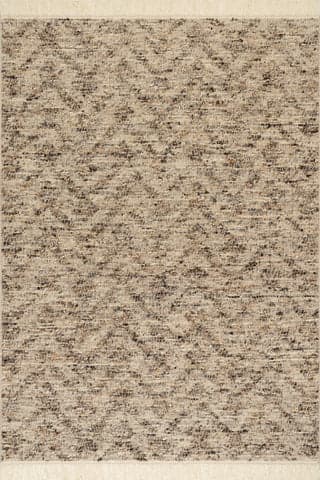 Isolated view of Brown Rectangle JuJu Tasseled Wool Rug, showcasing its design