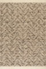 Isolated view of Brown Rectangle JuJu Tasseled Wool Rug, showcasing its design