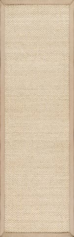 Isolated view of Tan Runner Proper Sisal and Wool Rug, showcasing its design