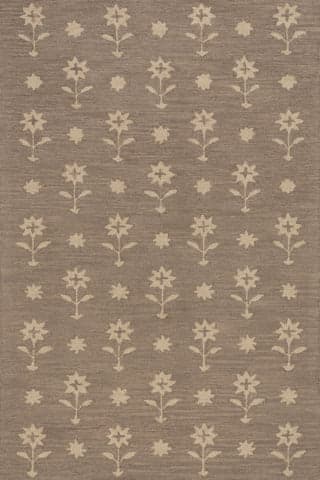 Isolated view of Taupe Runner Ella Wool Rug, showcasing its design
