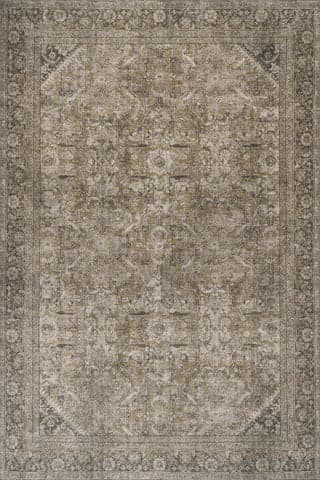 Isolated view of Green Rectangle Frenchtown Antiqued Jute-Blend Rug, showcasing its design