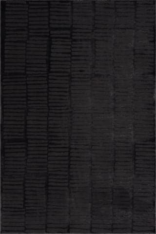 Isolated view of Black Rectangle Cranbury Plush Textured Washable Rug, showcasing its design