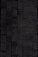 Isolated view of Black Rectangle Cranbury Plush Textured Washable Rug, showcasing its design
