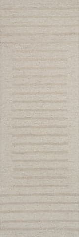 Isolated view of Ivory Runner Solena Bohemian Geometric Wool Rug, showcasing its design