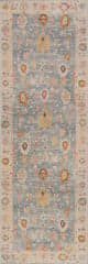 Isolated view of Light Blue Runner Selune Washable Rug, showcasing its design