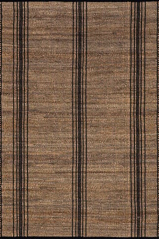 Isolated view of Natural Rectangle Hayes Striped Braided Jute Rug, showcasing its design