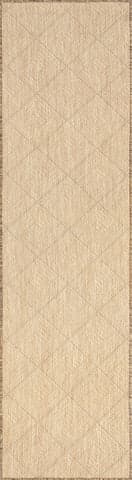 Isolated view of Brown Runner Kirstin Diamond Faux Jute Indoor/Outdoor Rug, showcasing its design