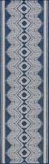 Isolated view of Navy Runner Iris Totem Indoor/Outdoor Flatweave Rug, showcasing its design