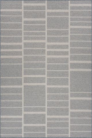 Isolated view of Blue Rectangle Vespe Modern Striped Indoor/Outdoor Rug, showcasing its design
