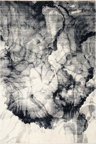 Isolated view of Charcoal Runner Aurelya Plush Abstract Contemporary Rug, showcasing its design