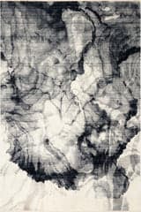 Isolated view of Charcoal Runner Aurelya Plush Abstract Contemporary Rug, showcasing its design