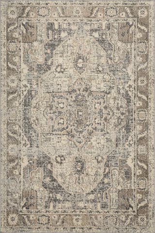 Isolated view of Grey Rectangle Mosaic Medallion Rug, showcasing its design