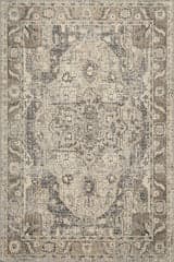Isolated view of Grey Rectangle Mosaic Medallion Rug, showcasing its design