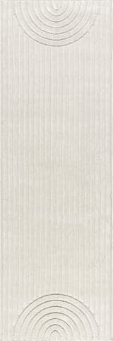 Isolated view of Cream Runner Tana Geometric Indoor/Outdoor Rug, showcasing its design