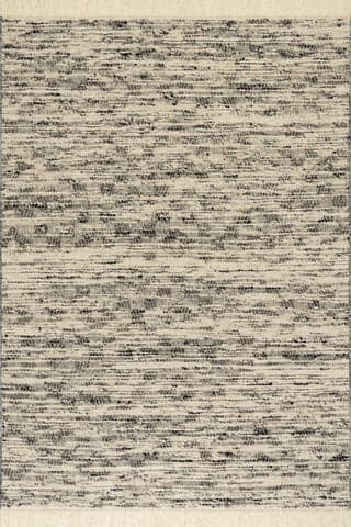 Isolated view of Grey Rectangle JuJu Tasseled Wool Rug, showcasing its design
